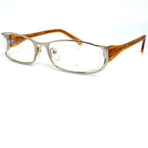 SEEMEE G1038 Full Rim Rectangular Metal Eyeglasses Frames Orange 55-14 H14397